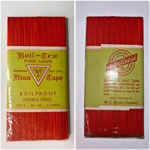 Various Vintage 6 Yard Boil-Tex Single Fold Bias Tape Size 5 New Oldstock